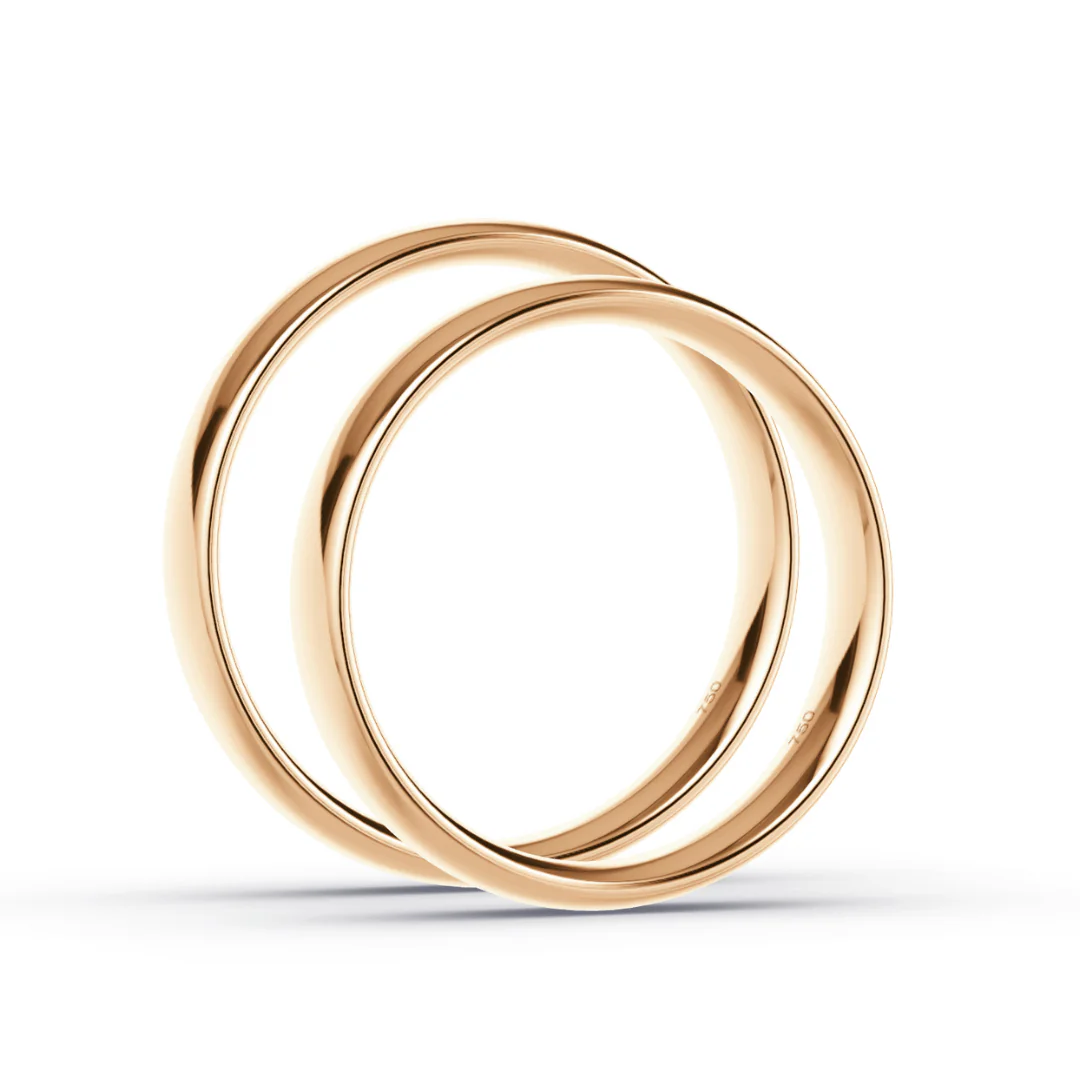 Anillo de Matrimonio – Media Caña 4 mm – Rosado en oro rosado 18k — Joyería Cáceres