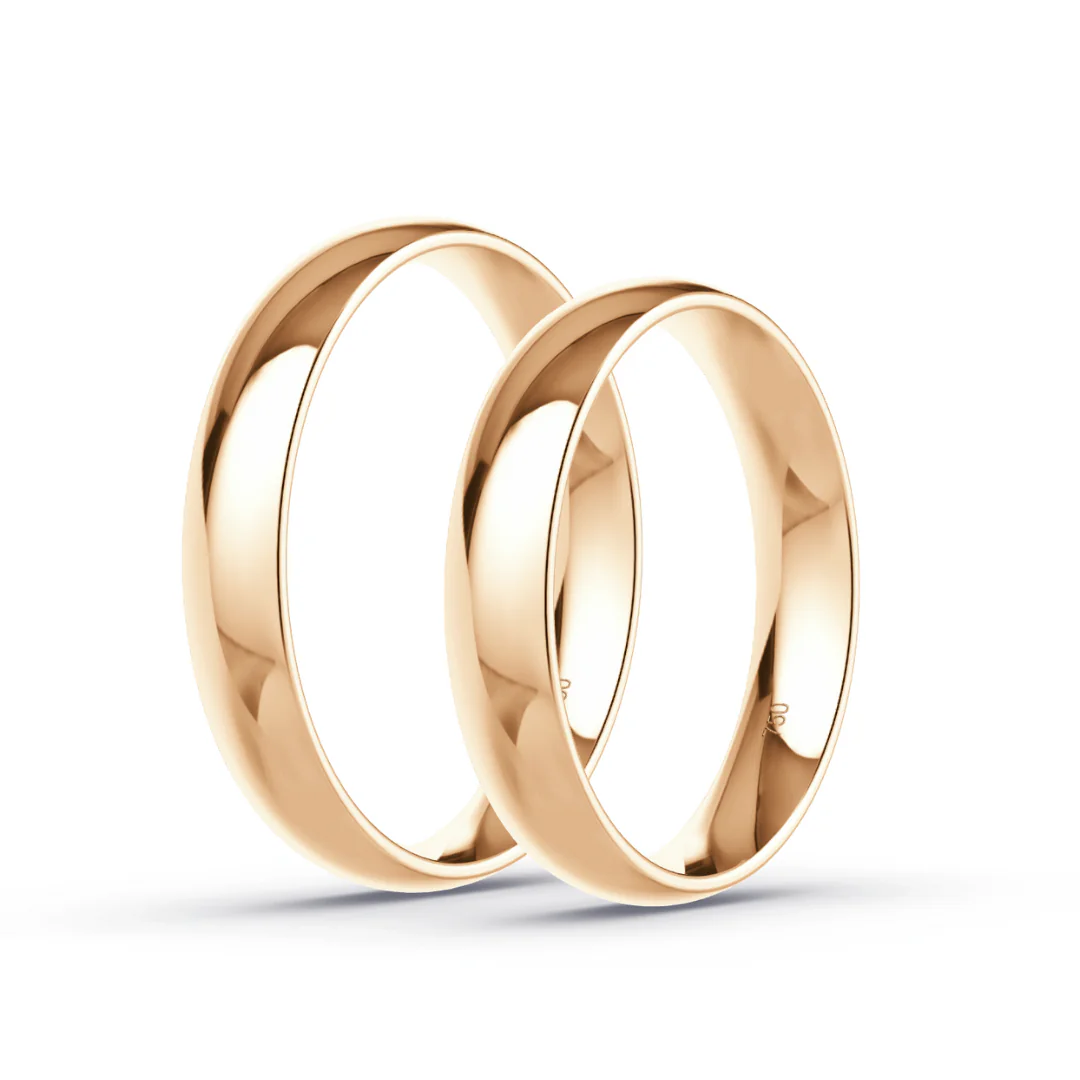Anillo de Matrimonio – Media Caña 4 mm – Rosado en oro rosado 18k — Joyería Cáceres