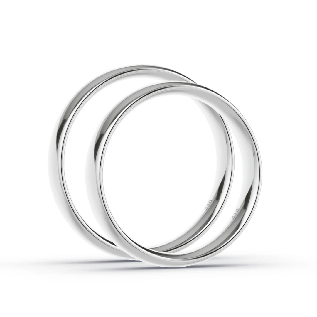 Anillo de Matrimonio – Media Caña 4 mm – Blanco en oro blanco 18k — Joyería Cáceres