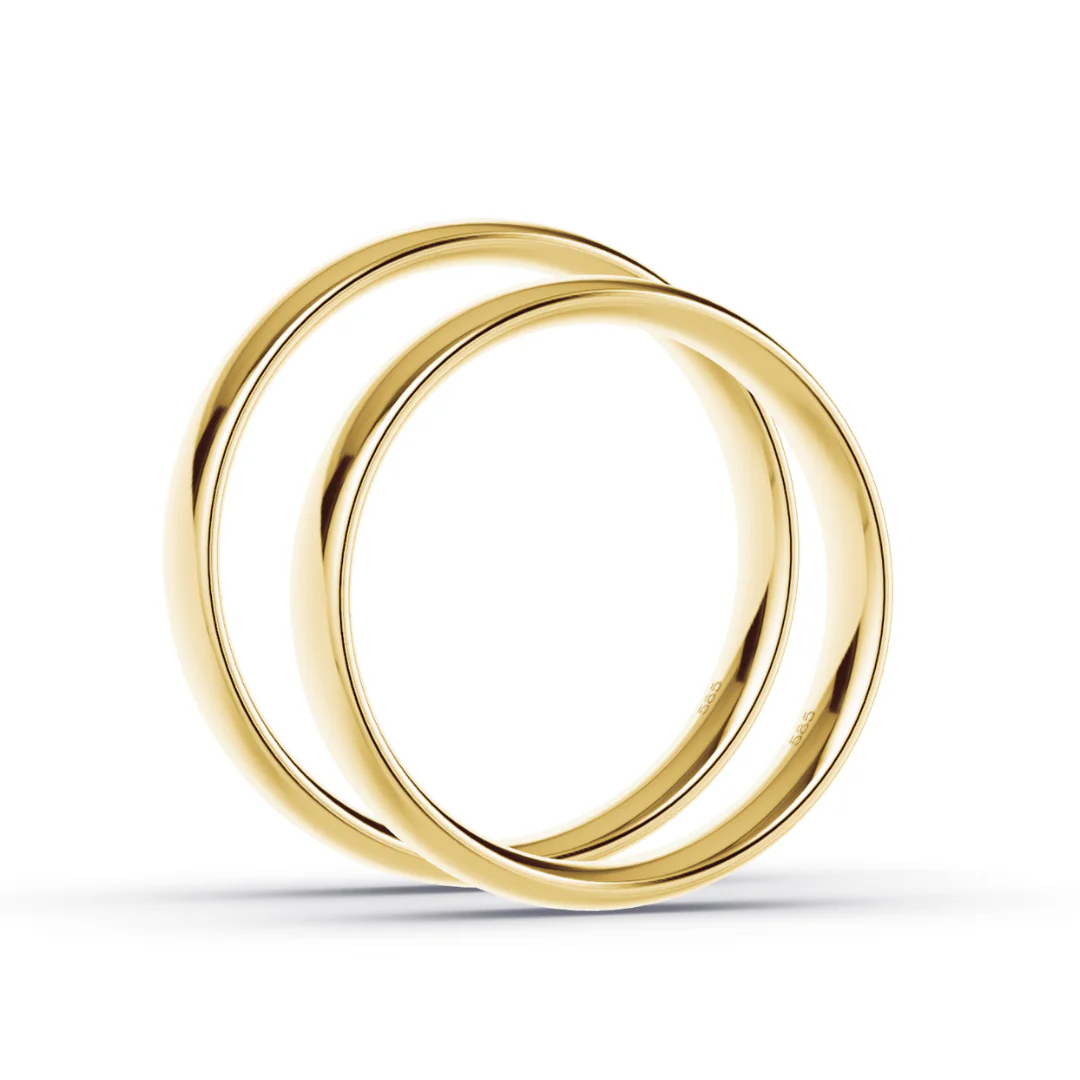 Anillo de Matrimonio – Media Caña 4 mm – Amarillo en oro amarillo 18k — Joyería Cáceres