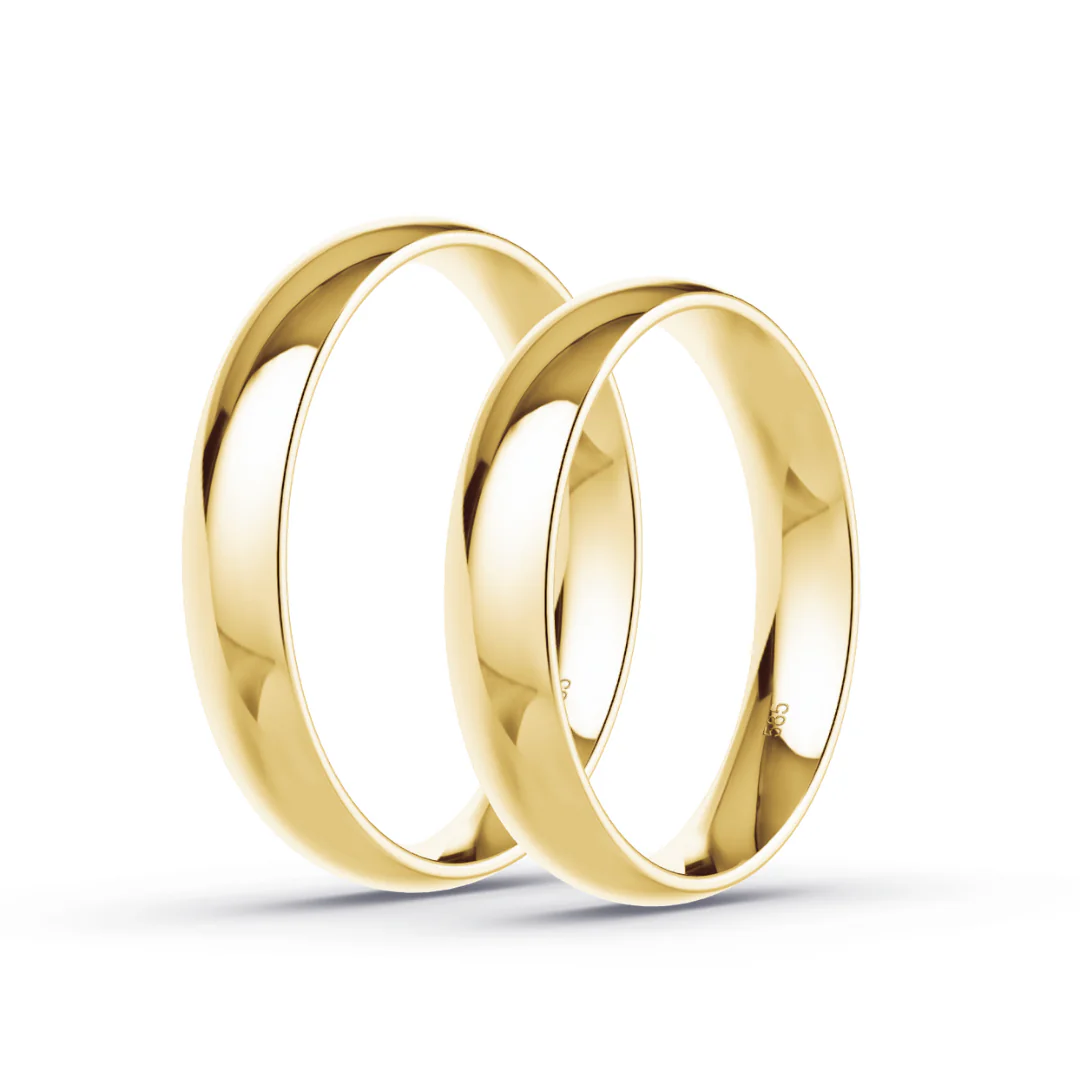Anillo de Matrimonio – Media Caña 4 mm – Amarillo en oro amarillo 18k — Joyería Cáceres