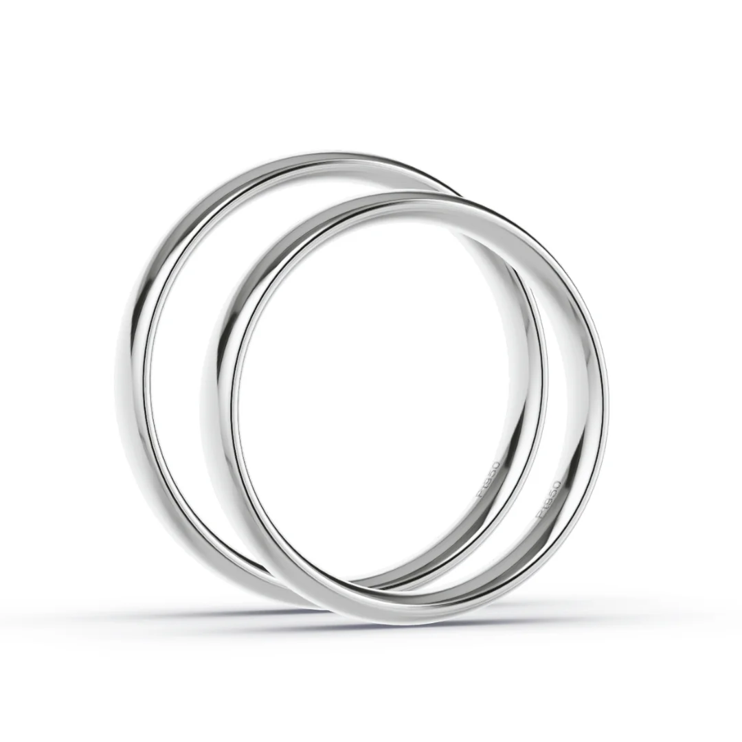 Anillo de Matrimonio – Media Caña 3,5 mm – Platino — Joyería Cáceres
