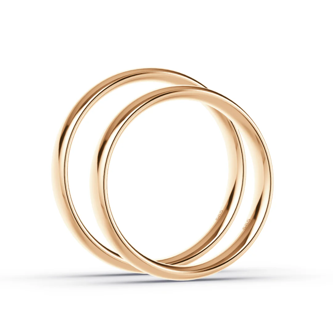 Anillo de Matrimonio – Media Caña 3,5 mm – Rosado en oro rosado 18k — Joyería Cáceres