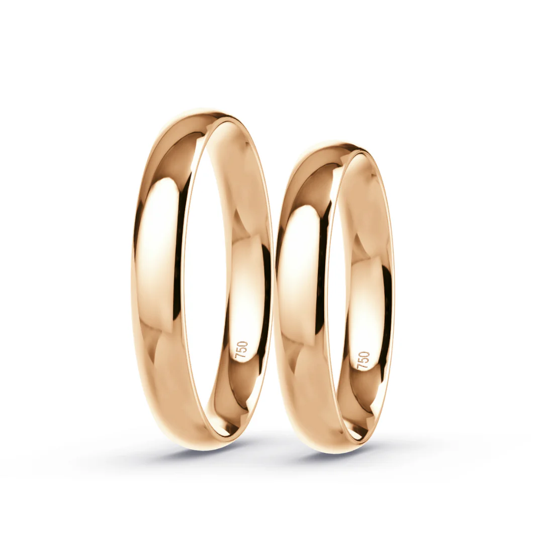 Anillo de Matrimonio – Media Caña 3,5 mm – Rosado en oro rosado 18k — Joyería Cáceres