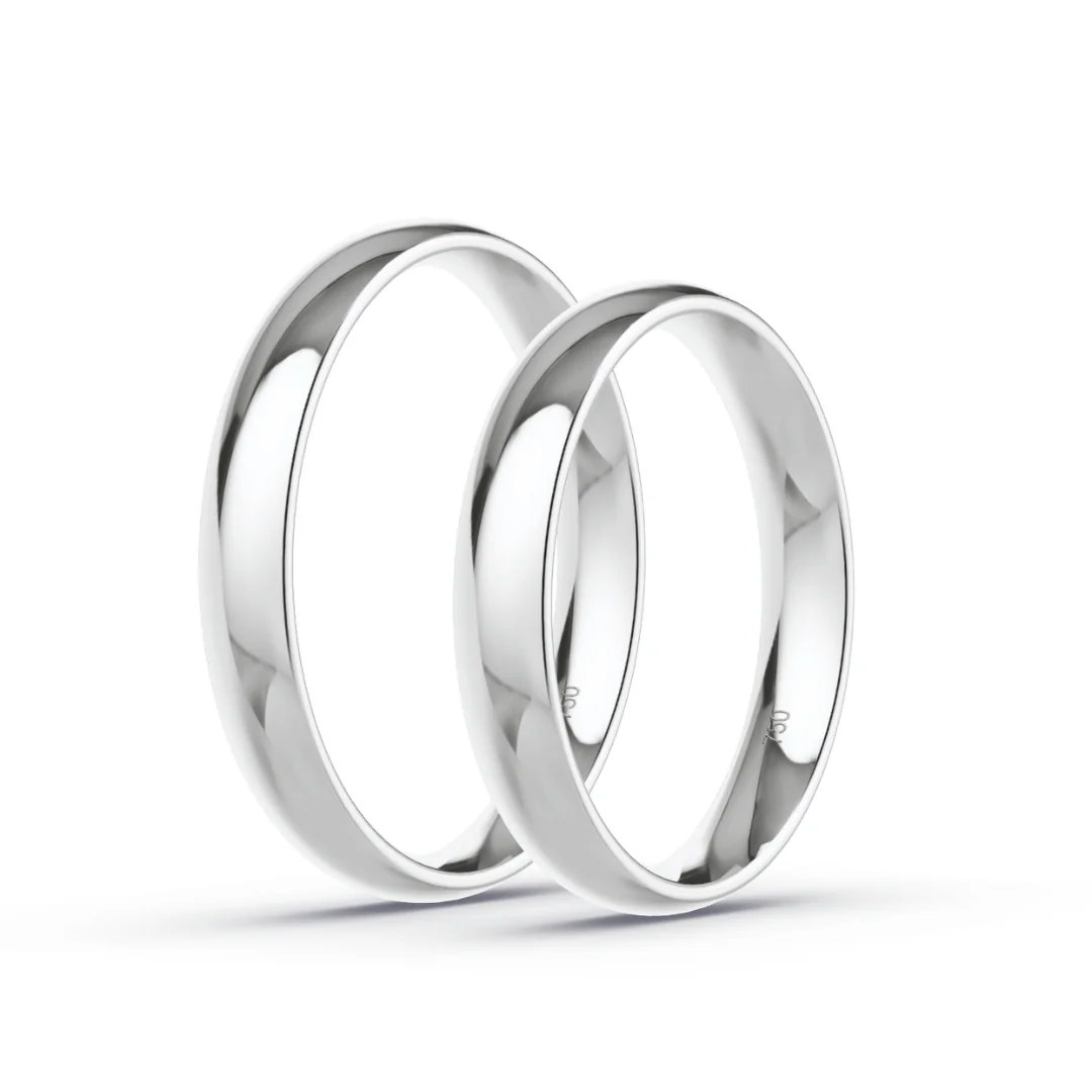 Anillo de Matrimonio – Media Caña 3,5 mm – Blanco en oro blanco 18k — Joyería Cáceres