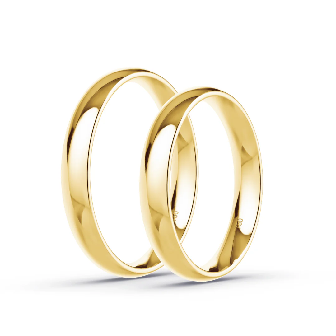 Anillo de Matrimonio – Media Caña 3,5 mm – Amarillo en oro amarillo 18k — Joyería Cáceres