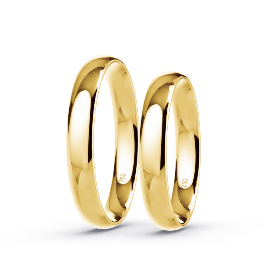 Argollas de Matrimonio Media Caña Oro amarillo 18K 3,5mm 8,1g - Par