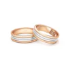 Anillo de Matrimonio – Bicolor franjas 5 mm  Rosado en oro bicolor 18k — Joyería Cáceres