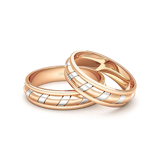 Anillo de Matrimonio –  Bicolor King 5 mm Rosado en oro bicolor 18k — Joyería Cáceres
