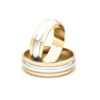 Anillo de Matrimonio – Bicolor canales 5,5 mm Amarillo en oro bicolor 18k — Joyería Cáceres
