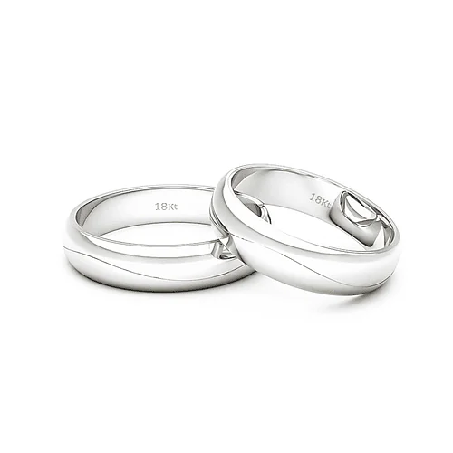 Anillo de Matrimonio – Media Caña 4,5 mm Oro Blanco — Joyería Cáceres