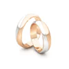 Anillo de Matrimonio – media caña Bicolor 4,5 mm Rosado en oro bicolor 18k — Joyería Cáceres
