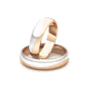 Anillo de Matrimonio – media caña Bicolor 4,5 mm Rosado en oro bicolor 18k — Joyería Cáceres