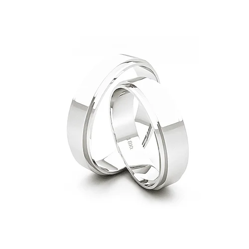 Anillo de Matrimonio &ndash; Ingl&eacute;s cantos 5 mm Oro Blanco &mdash; Joyer&iacute;a C&aacute;ceres