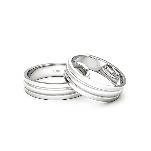 Anillo de Matrimonio – Prince 5,0 mm Blanco en oro blanco 18k — Joyería Cáceres