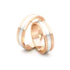 Anillo de Matrimonio – Bicolor canales 5 mm Rosado en oro bicolor 18k — Joyería Cáceres