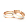 Anillo de Matrimonio –  Bicolor Queen Planas 5 mm Rosado en oro bicolor 18k — Joyería Cáceres