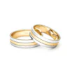 Anillo de Matrimonio – Planas Bicolor 5 mm – Amarillo en oro bicolor 18k — Joyería Cáceres