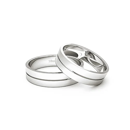Anillo de Matrimonio –  Saffy 5,5 mm Blanco en oro blanco 18k — Joyería Cáceres