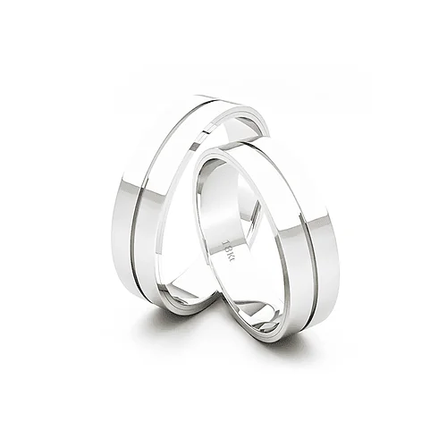 Anillo de Matrimonio –  Saffy 5,5 mm Blanco en oro blanco 18k — Joyería Cáceres