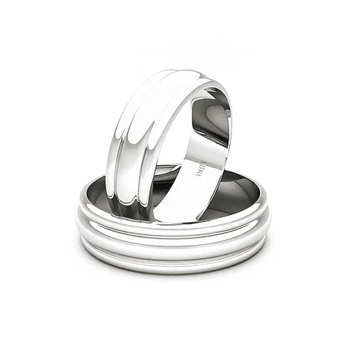 Argollas de Matrimonio Doble Canal Platino 999 5,5mm - Par