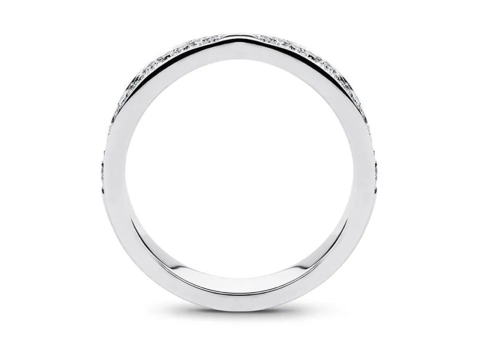 Anillo de Compromiso Torsade en oro blanco 18k — Joyería Cáceres