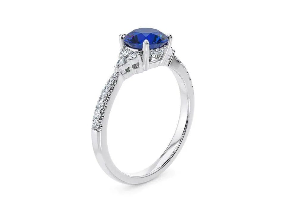 Anillo de Compromiso Gaia Zafiro en oro blanco 18k — Joyería Cáceres