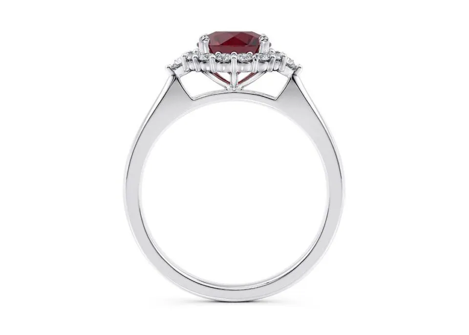 Anillo de Compromiso Hampstead Rubí en oro blanco 18k — Joyería Cáceres