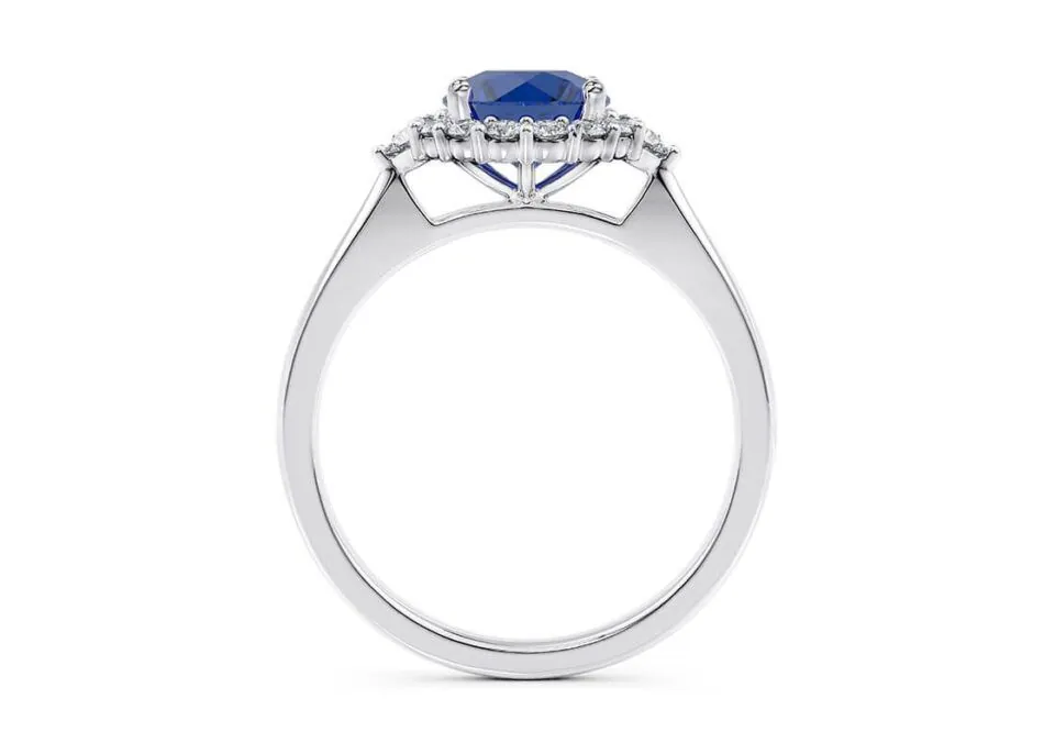 Anillo de Compromiso Hampstead Zafiro en oro blanco 18k — Joyería Cáceres