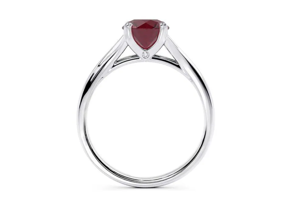 Anillo de Compromiso Hanovre Rubí en oro blanco 18k — Joyería Cáceres