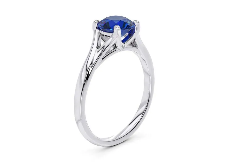 Anillo de Compromiso Hanover Zafiro en oro blanco 18k — Joyería Cáceres