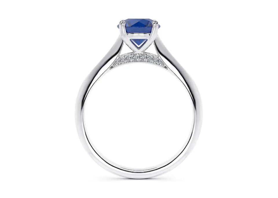 Anillo de Compromiso Iris Zafiro en oro blanco 18k — Joyería Cáceres