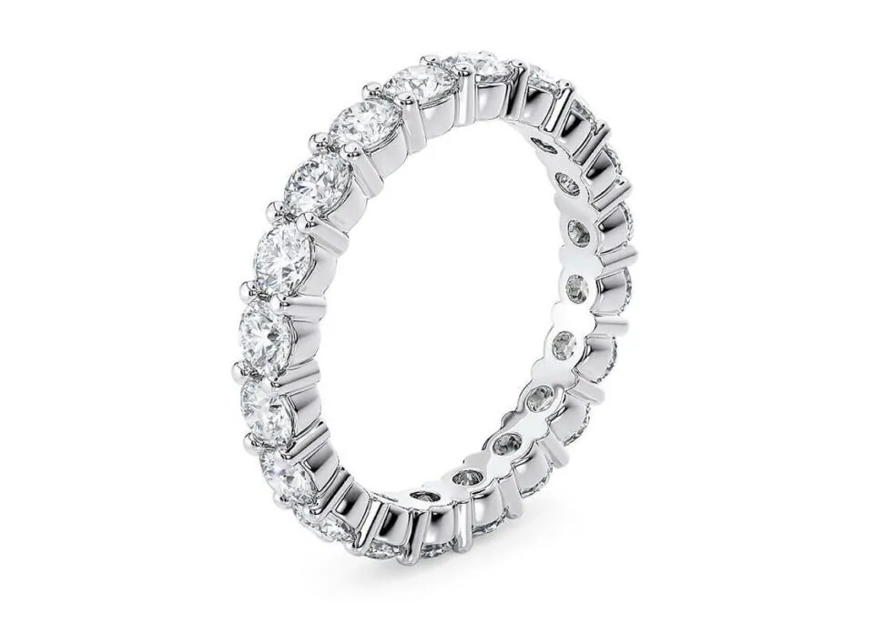 Anillo de Compromiso Mayfair Eternidad en oro blanco 18k — Joyería Cáceres