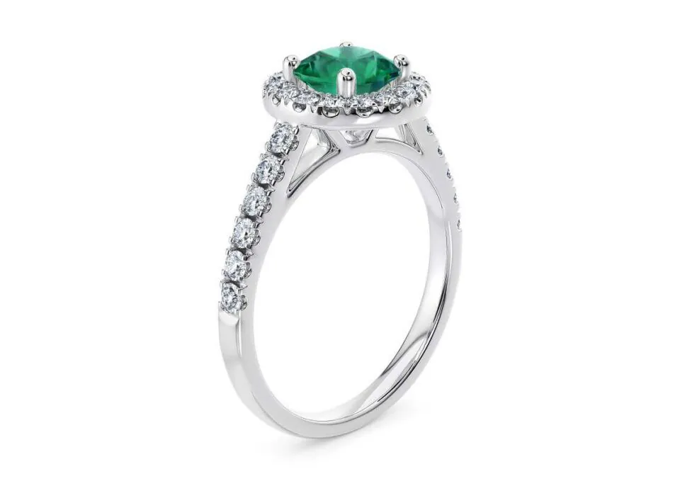 Anillo de Compromiso Medici Esmeralda en oro blanco 18k — Joyería Cáceres