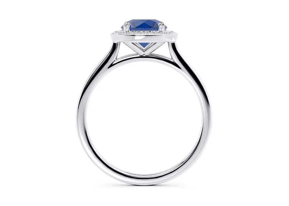 Anillo de Compromiso Minerva Zafiro en oro blanco 18k — Joyería Cáceres