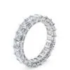 Anillo de Compromiso Regent Talla Esmeralda Eternidad en oro blanco 18k — Joyería Cáceres