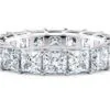 Anillo de Compromiso Regent Princesa Eternidad en oro blanco 18k — Joyería Cáceres