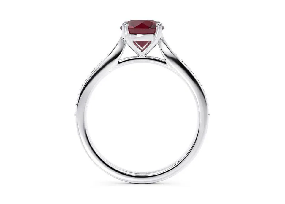 Anillo de Compromiso Victoria Rubí en oro blanco 18k — Joyería Cáceres