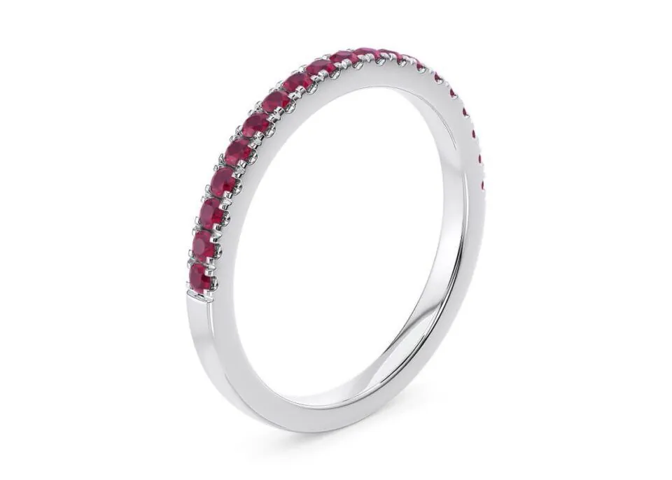 Anillo de Compromiso Vogue Rubí en oro blanco 18k — Joyería Cáceres