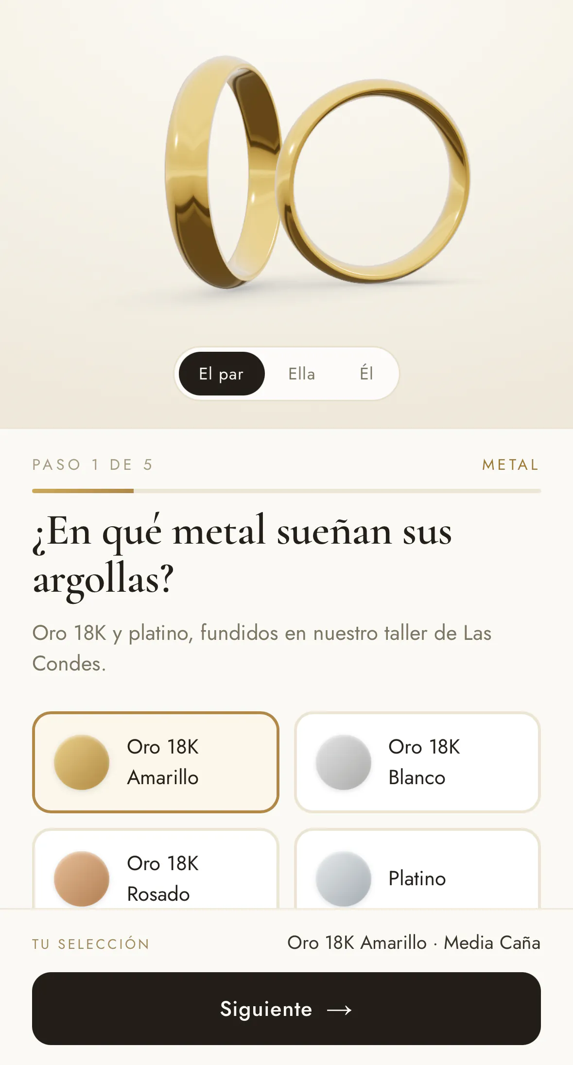 Visor 3D de argollas de matrimonio de Joyer&iacute;a C&aacute;ceres en celular