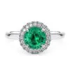 Anillo de Compromiso Cassia Esmeralda en oro blanco 18k