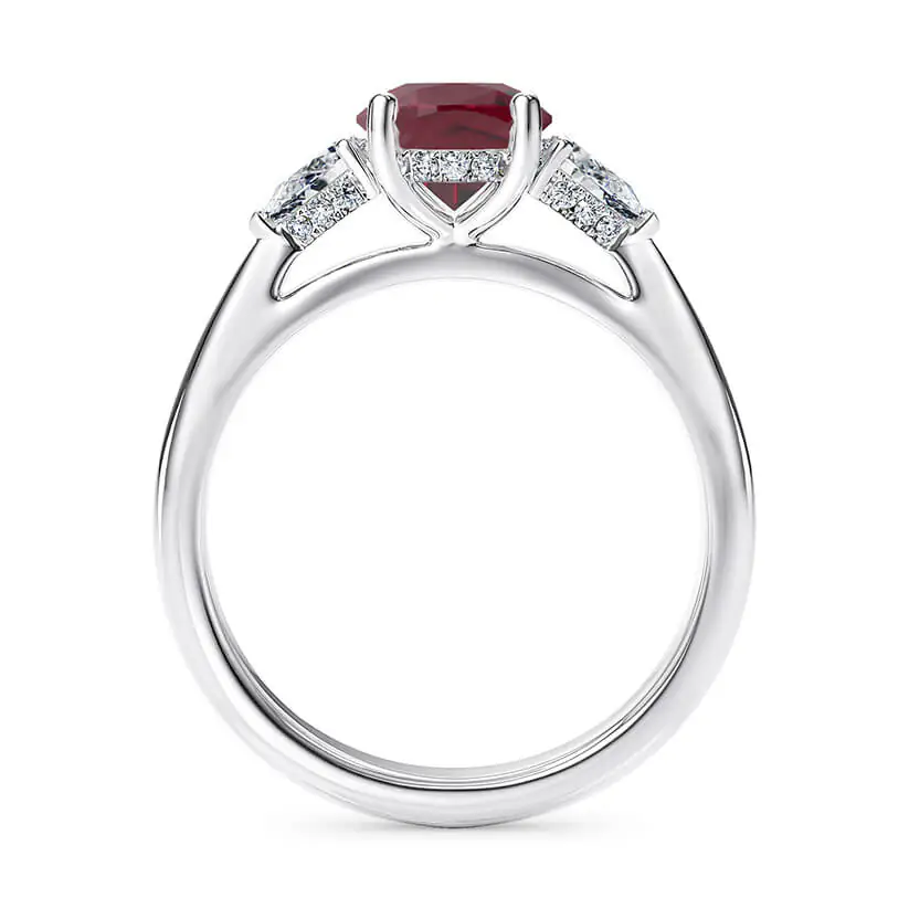 Anillo de Compromiso Florencia Rubí en oro blanco 18k — Joyería Cáceres