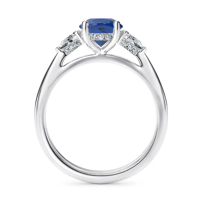 Anillo de Compromiso Florencia Zafiro en oro blanco 18k — Joyería Cáceres