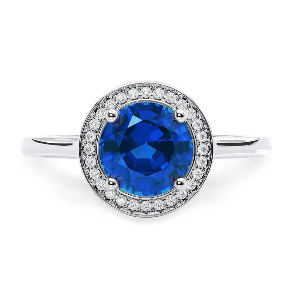 Anillo de Compromiso Minerva Zafiro