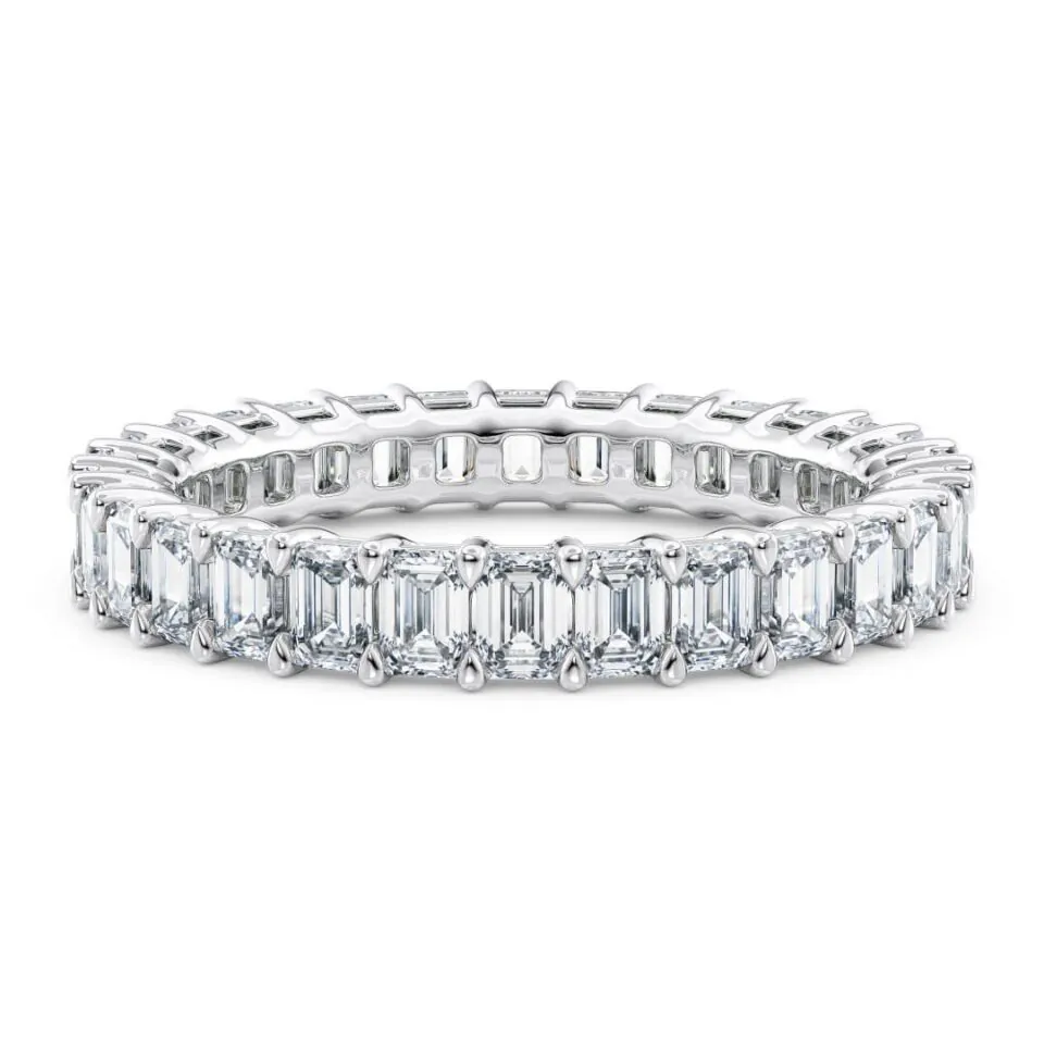 Anillo de Compromiso Regent Talla Esmeralda Eternidad